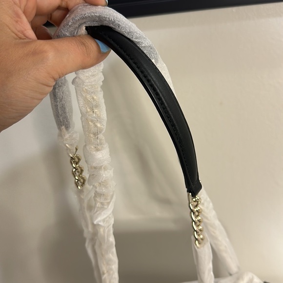 KATE SPADE-Chanel look tweed Blk & Wht Natalia Flap Crossbody Shoulder Bag NWT - Picture 11 of 16